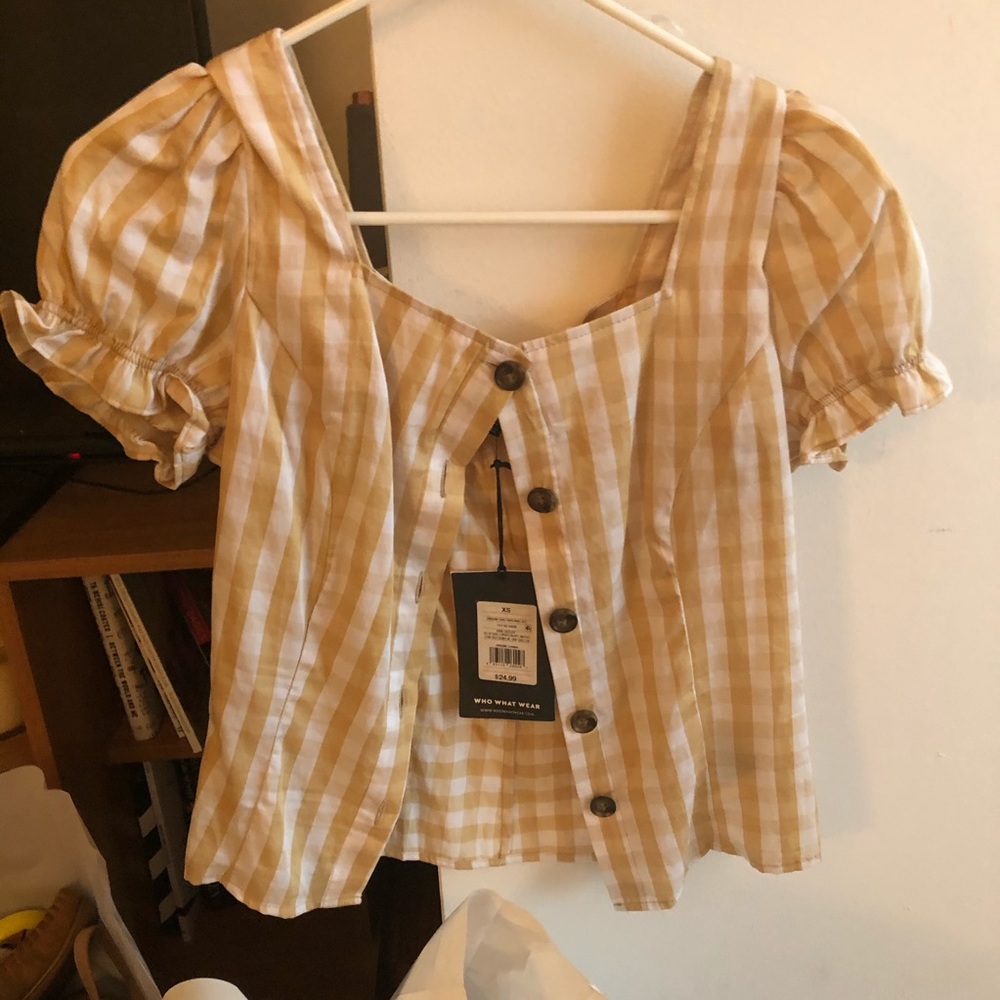 Gingham button up shirt
